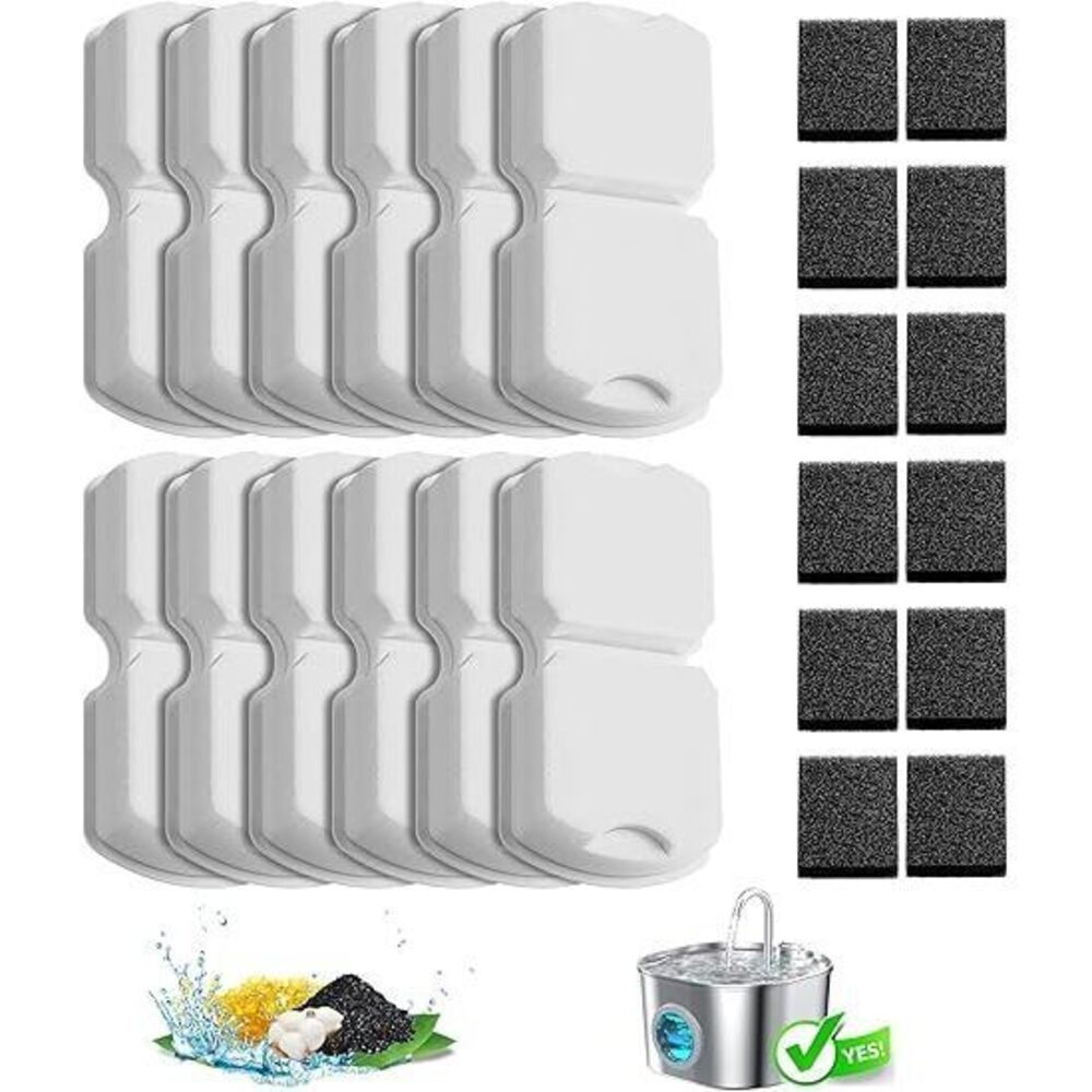 Cat Water Fountain Filters: 12Pack Replacement Pet Fountain Filter Of 12 Carbon
